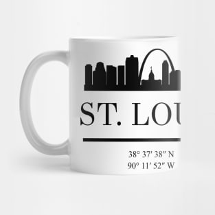 ST LOUIS MISSOURI BLACK SILHOUETTE SKYLINE ART Mug